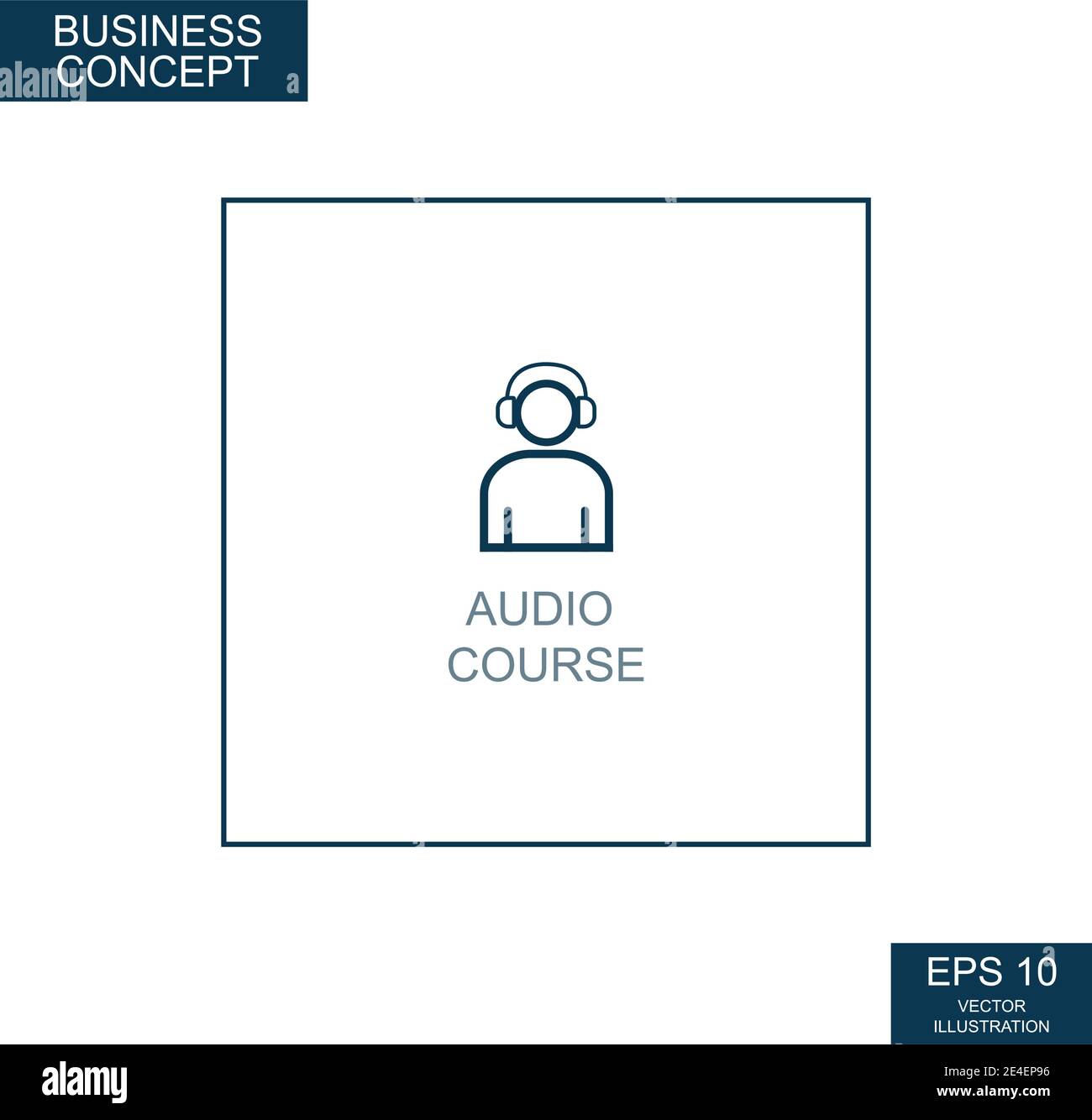 Business concept, web icon from thin lines. Audio course - Vector ...