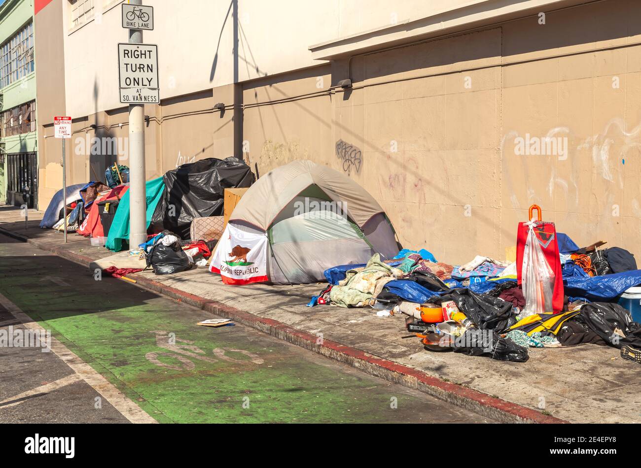 Tents from the homeless on the sidewalk in San Francisco, California, USA  Stock Photo - Alamy