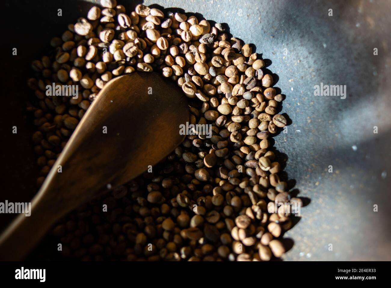 Roasting place for coffee beans collected from the excrement of civets