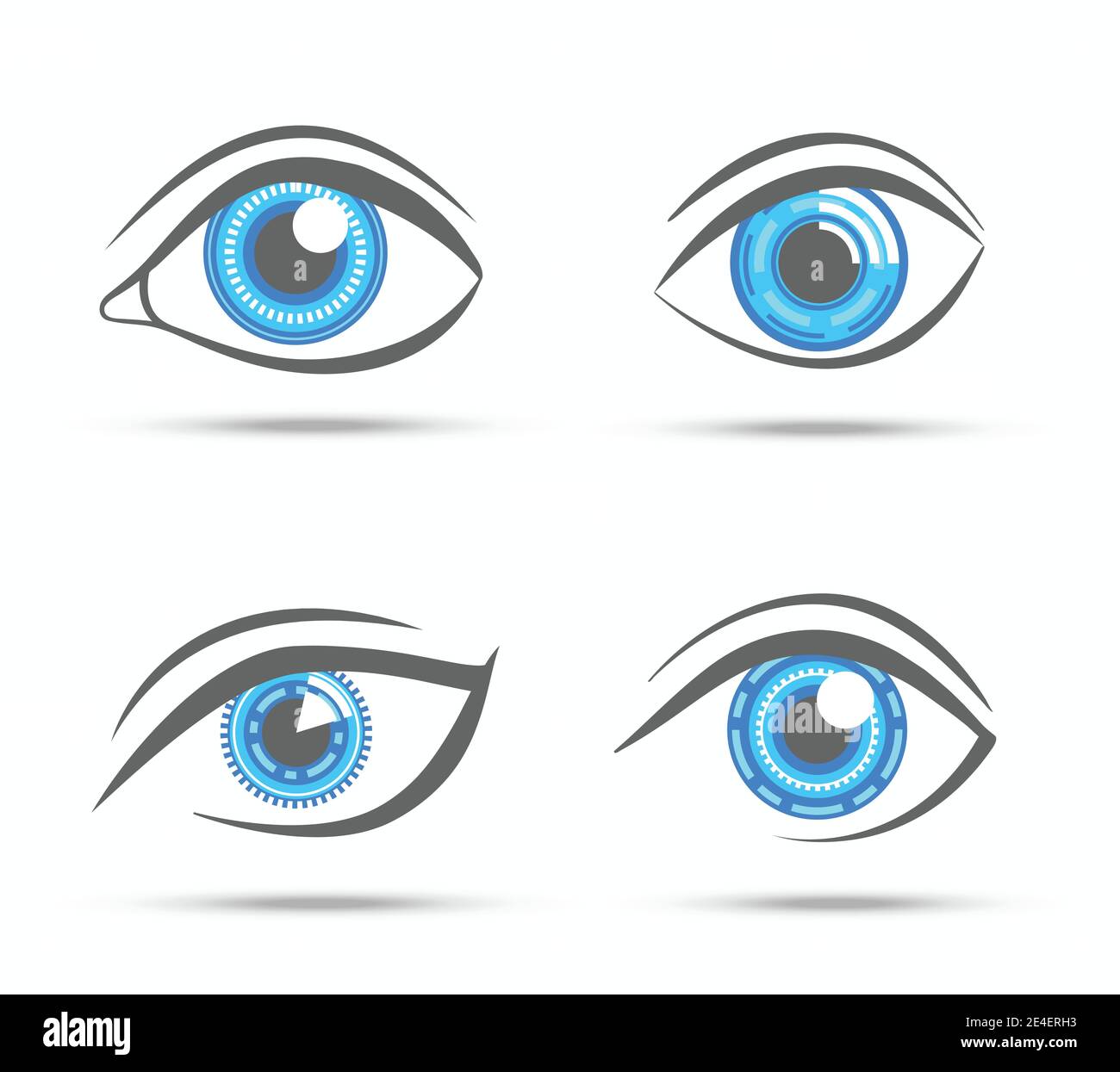 Decorative cyber robot digital look vision optic eyes set isolated