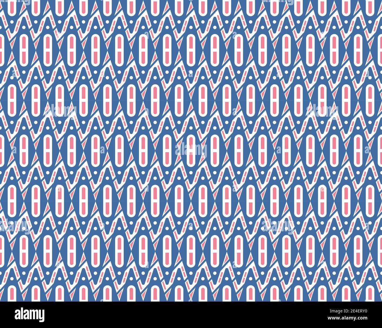 Geometry rhombus seamless Pattern. Blue pink seamless scandinavian pattern. Vector illustration. Stock Vector