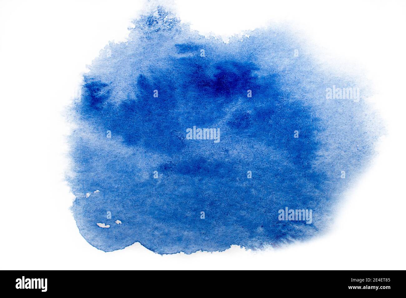 Watercolor blue spot on white watercolor paper Stock Photo Alamy