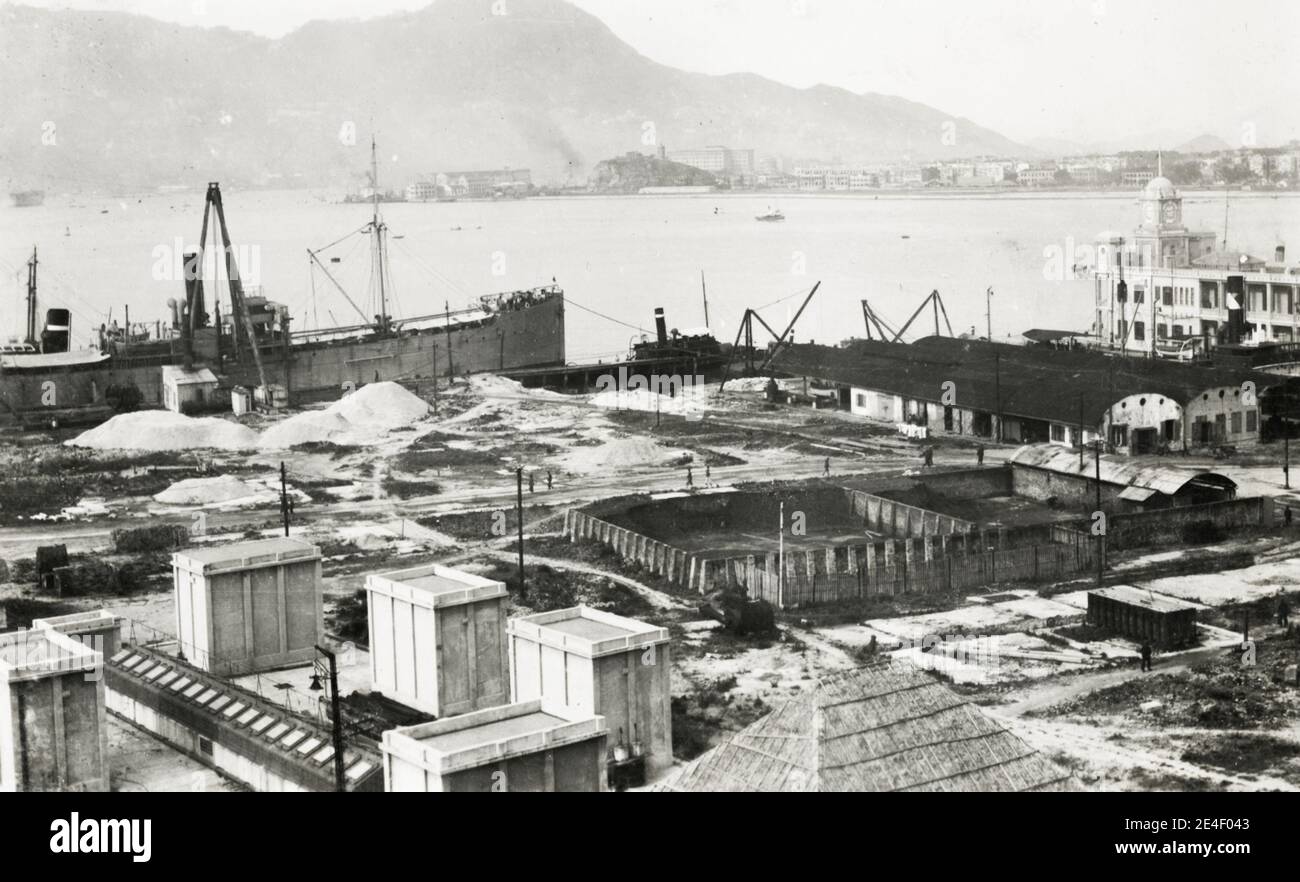 Vintage c.1920's photograph: British Royal Navy dockyard, Kowloon Hong Kong  Stock Photo - Alamy