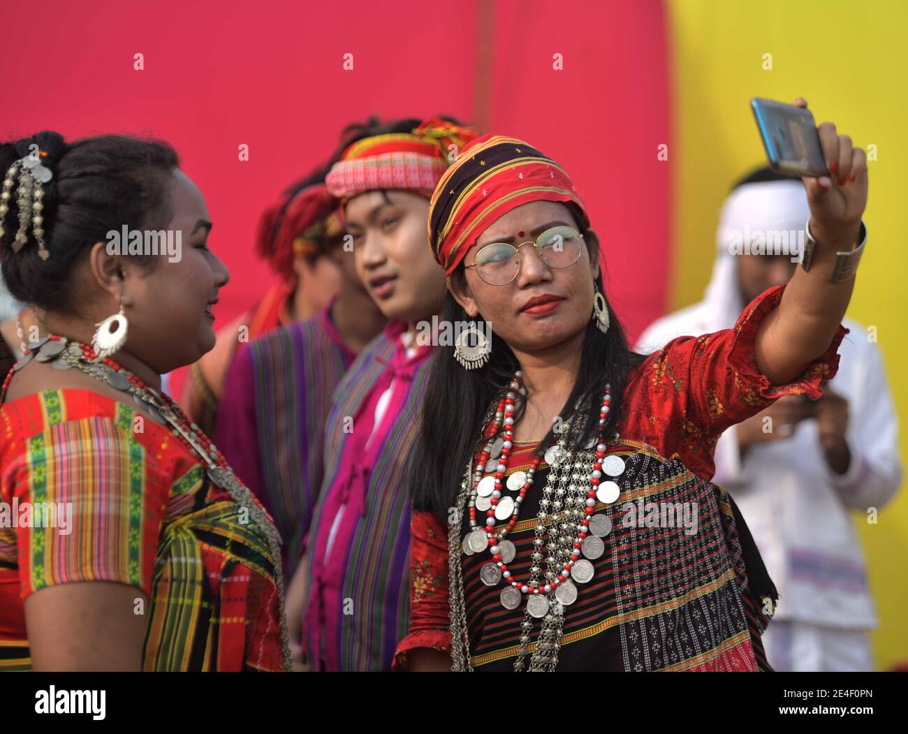 Performers during a cultural program on the celebration of "Kokborok