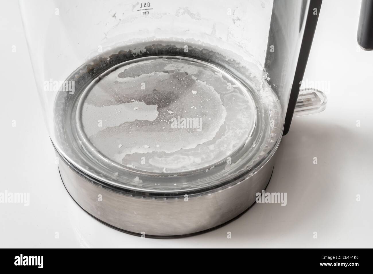 Limescale at the bottom of kettle hard water and calcium concept Stock Photo Alamy