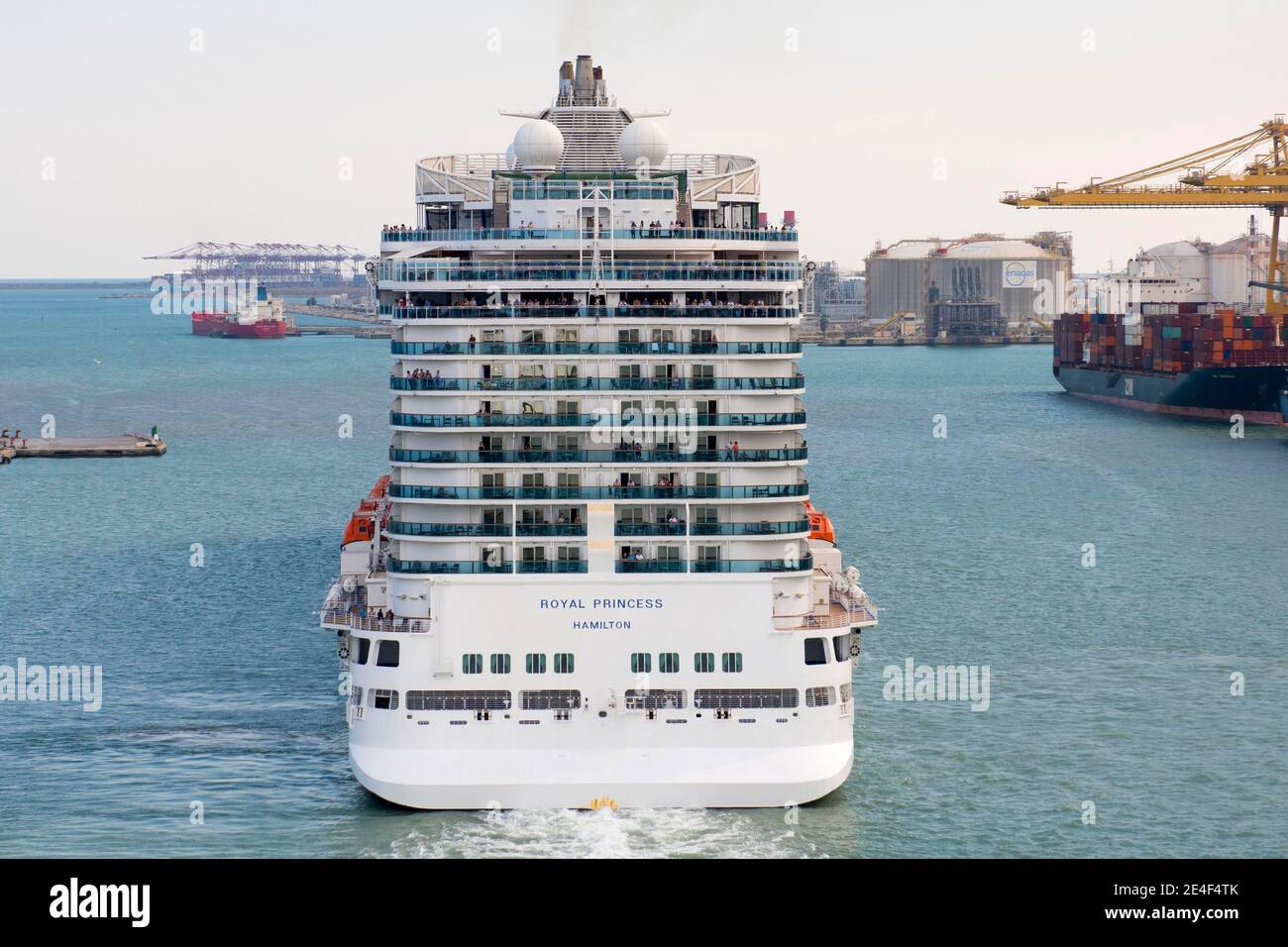 The Royal Princess cruise ship in Barcelona, Spain. The ship is operated by Princess Cruises, a subsidiary of Carnival Corporation. Stock Photo
