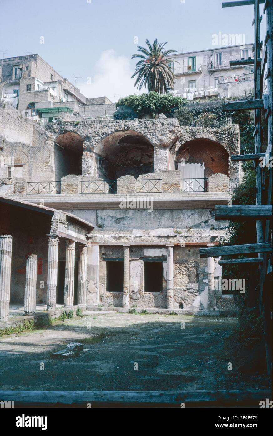 Ruins of Roman city Herculaneum (Ercolano) in Campania, Italy, buried ...