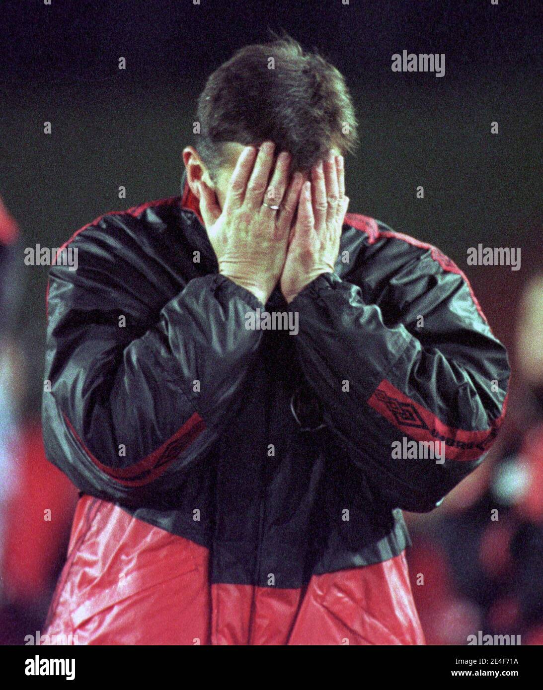 Duesseldorf Germany 2.10.1998, Football:  2nd Bundesliga season 1998/99, Fortuna Duesseldorf (F95) vs Arminia Bielefeld (ARM) 2:2 - team manager Klaus Allofs (F95) Stock Photo