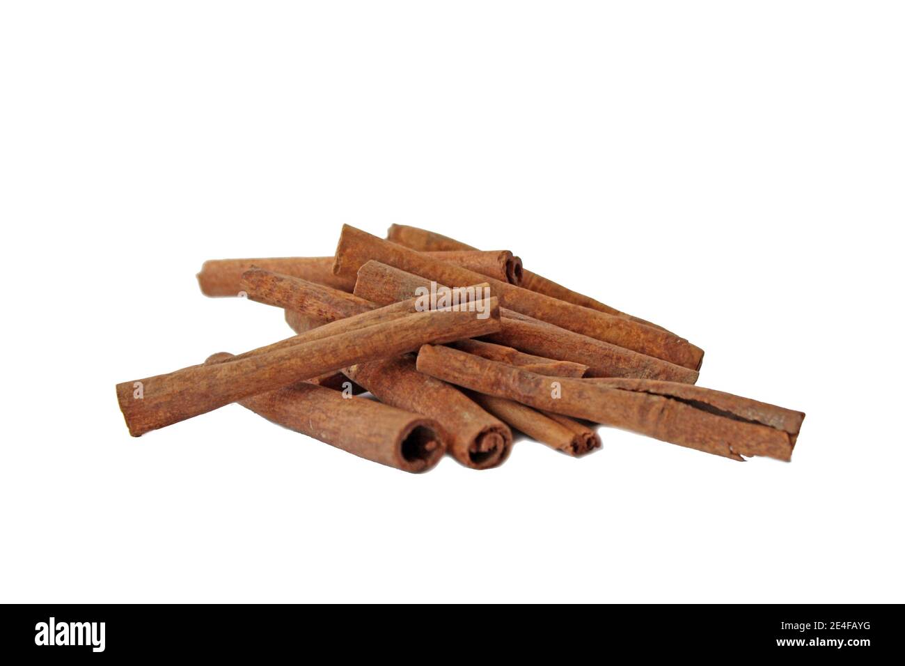Cinnamon, Cinnamon sticks isolated on white background. Dry tree bark