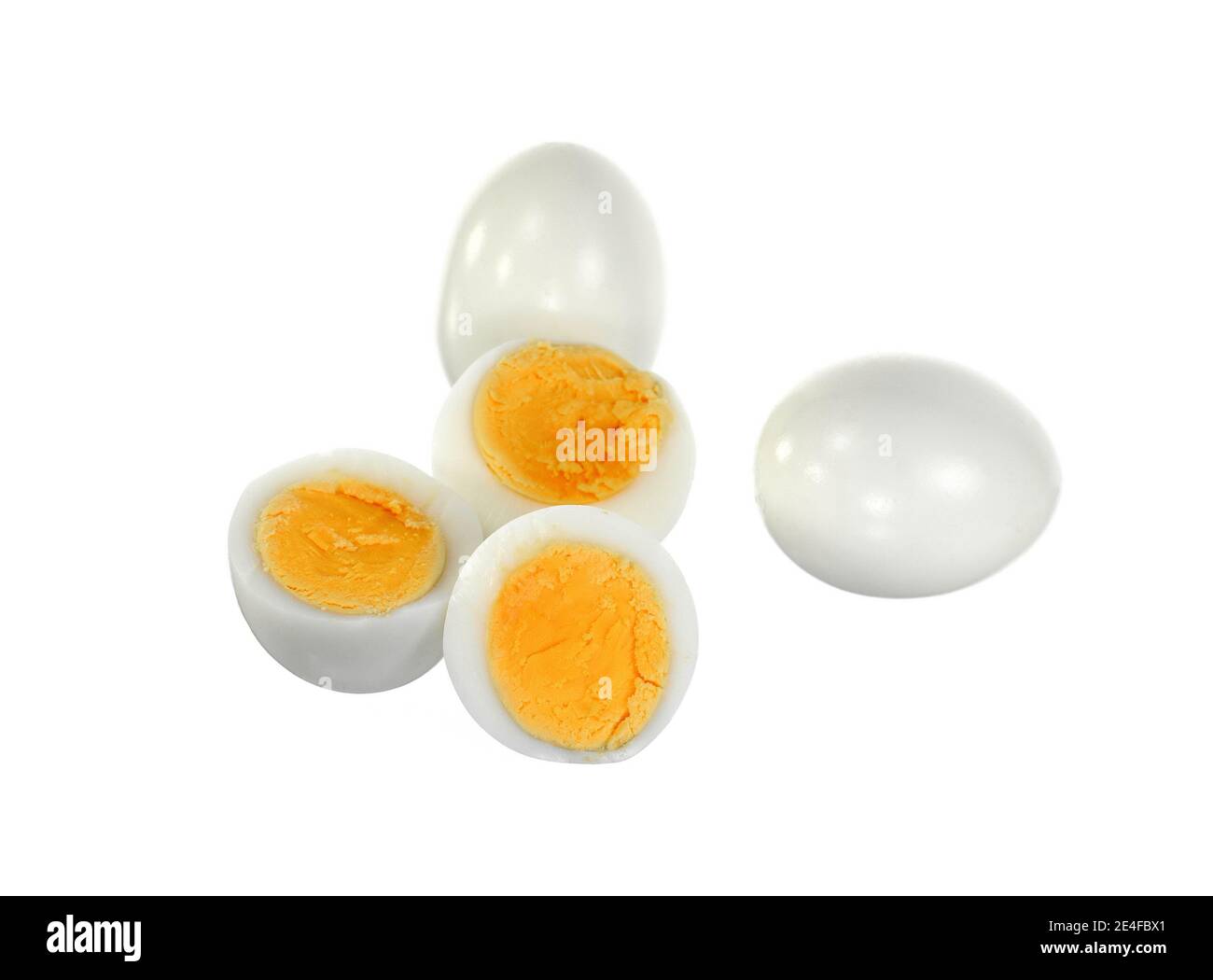 boiled eggs isolated on white background cutout Stock Photo