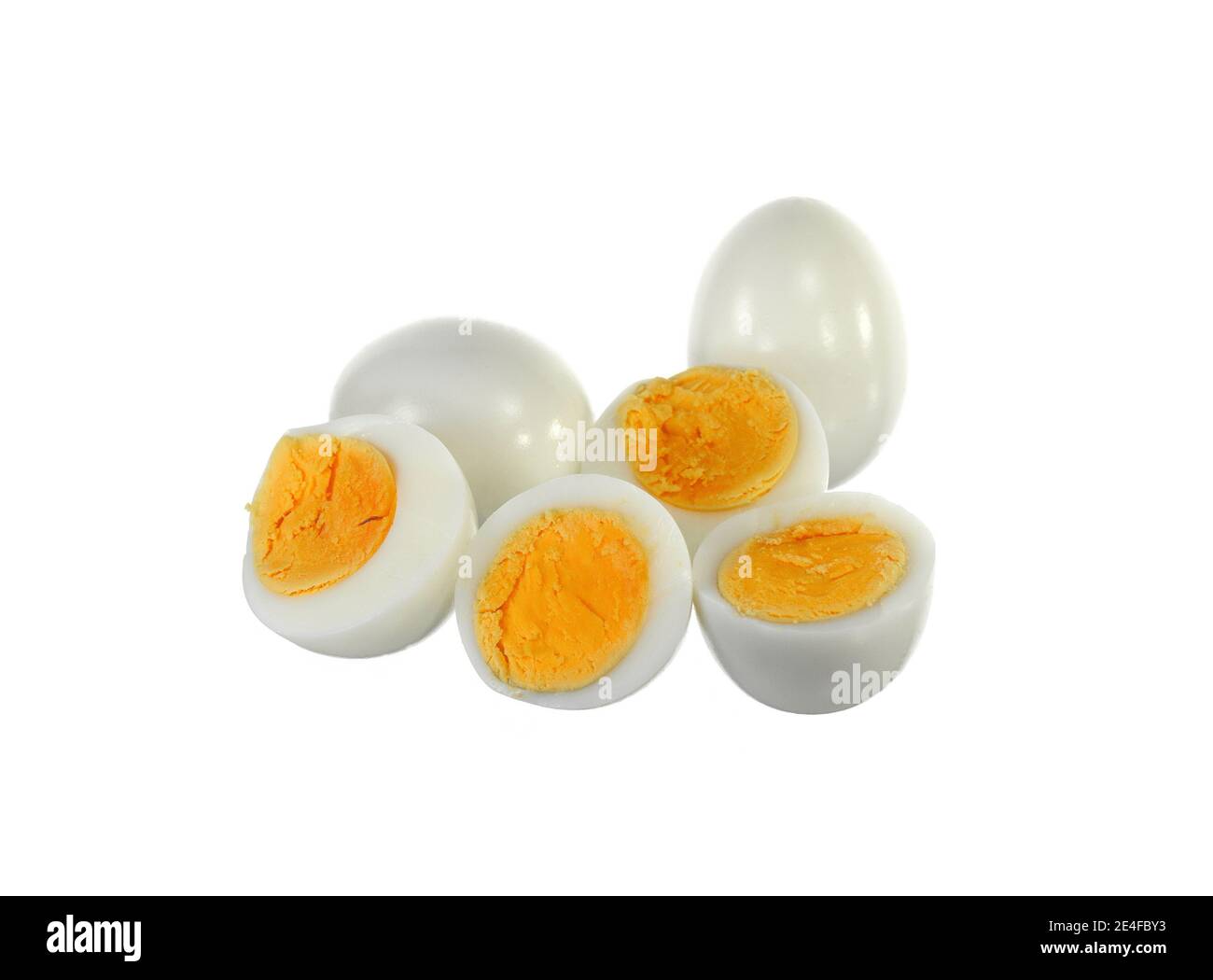 boiled eggs isolated on white background cutout Stock Photo