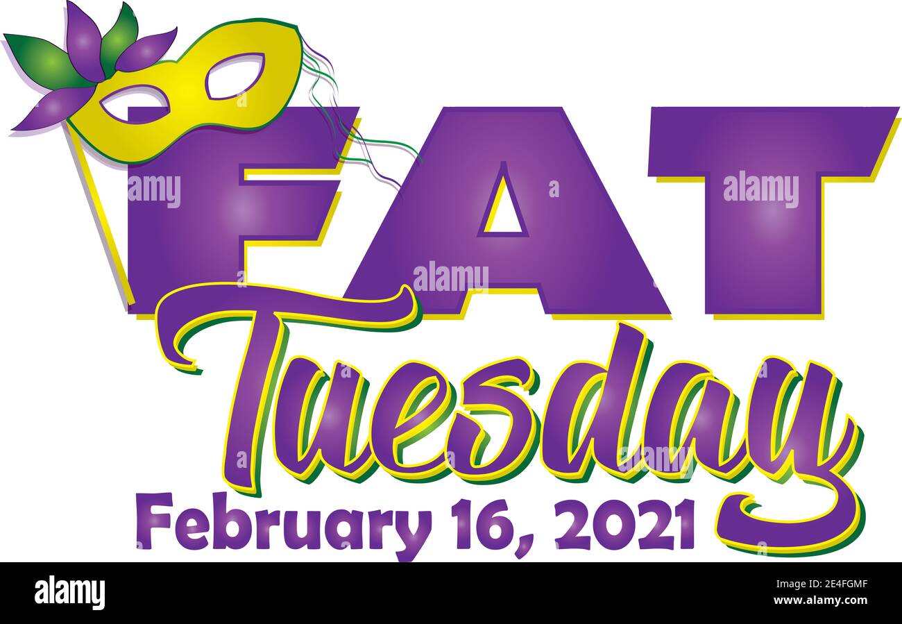 Fat Tuesday February 2021 Graphic Stock Photo