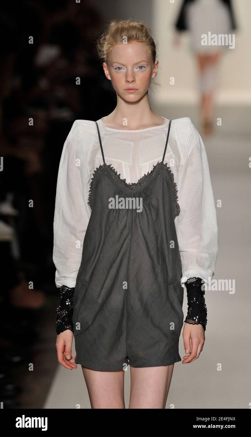 A model displays a creation by Vanessa Bruno SpringSummer 2010 readytowear collection show