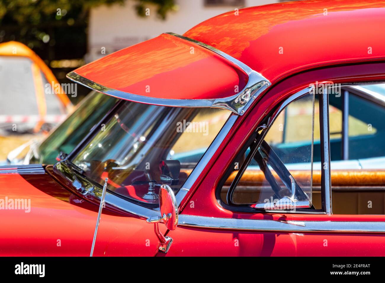 closeup Red 1949 Pontiac silver streak streamliner chieftain Stock ...
