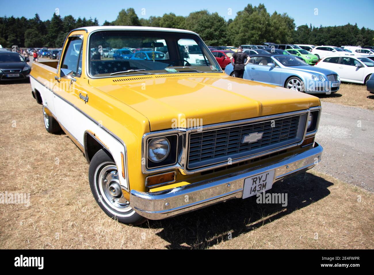 yellow 1960s Chevrolet pickup truck at Stars & Stripes classic American car  show Tatton Park Stock Photo - Alamy