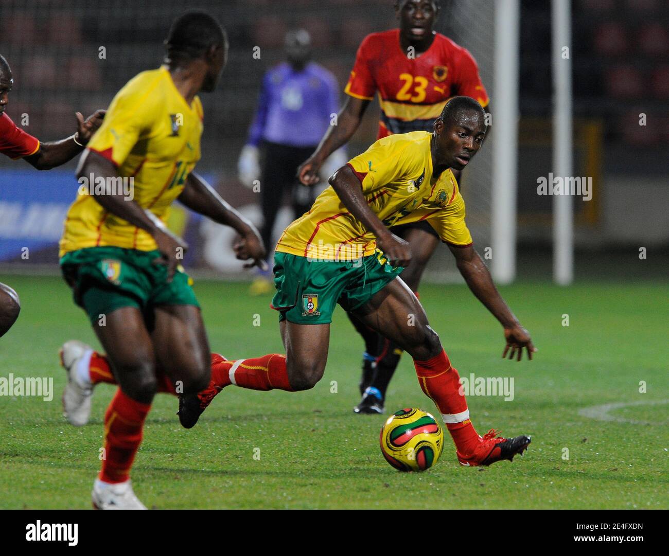 Cameroon's Enoh Eyong during a Friendly soccer Match, Cameroon vs Angola in Olhao, Portugal on October 14, 2009. The match ended in a 1-1 draw. Photo by Henri Szwarc/ABACAPRESS.COM Stock Photo