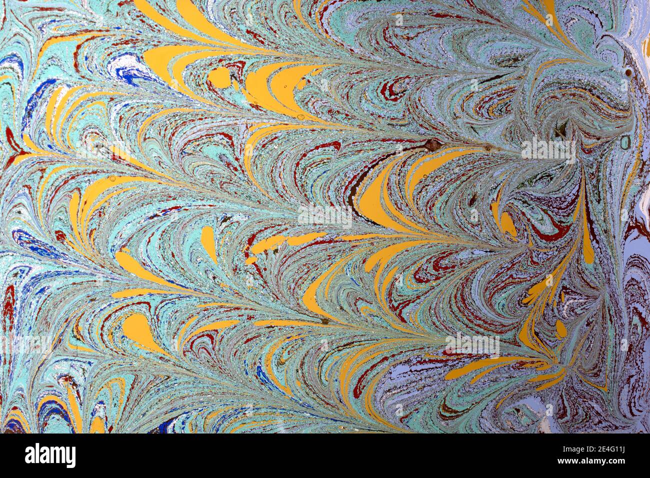 Abstract oil painting waves with yellow and light blue colors - perfect ...