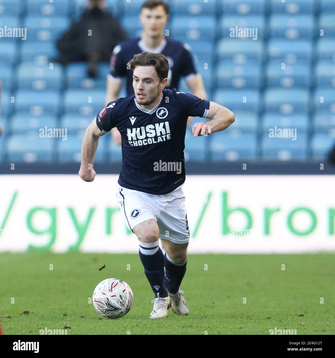 London, UK. 23rd Jan, 2021. Ben Thompson of Millwall in action during the FA Cup 4th Round match between Millwall and Bristol City at The Den, London, England on 23 January 2021. Photo by Ken Sparks. Editorial use only, license required for commercial use. No use in betting, games or a single club/league/player publications. Credit: UK Sports Pics Ltd/Alamy Live News Stock Photo