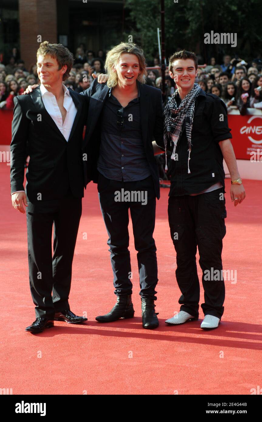 Actors Charlie Bewley (L), Cameron Bright (C) and Jamie Campbell Bower arrive to the screening of the film 'The Twilight Saga:New Moon' at the 4th Rome International Film Festival in Rome, Italy, on October 22, 2009. Photo by ABACAPRESS.COM Stock Photo