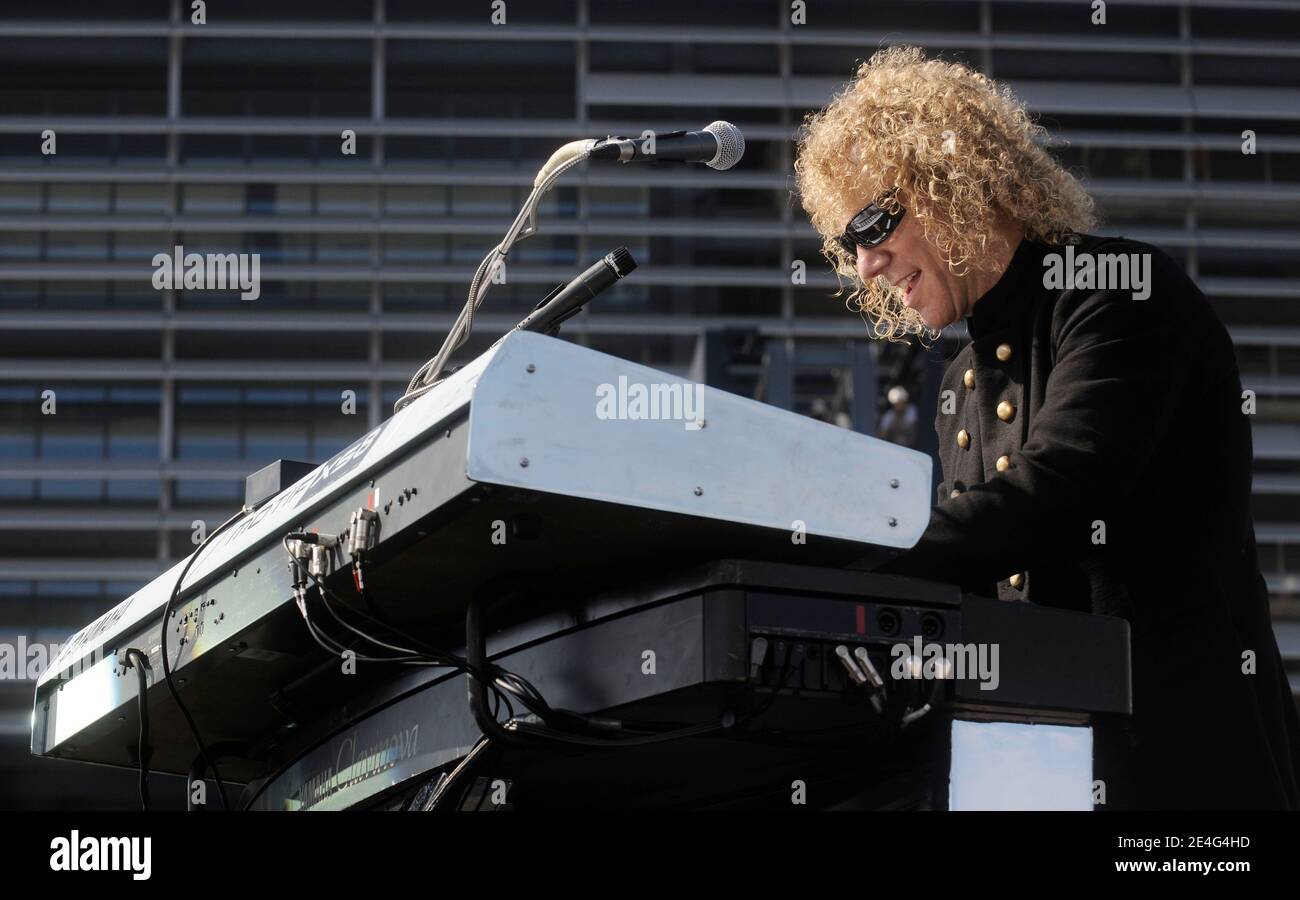 Bon Jovi keyboardist David Bryan performing during the concert
