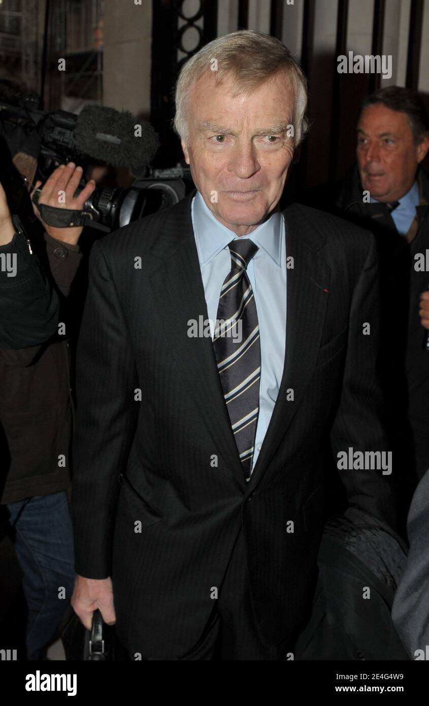 Max Mosley arriving at the hotel Westin in Paris, France on October 23, 2009. Jean Todt was elected president of motor racings governing body FIA beating Finnish candidate Ari Vatanen. Todt was the big favorite after getting backing from outgoing FIA president Max Mosley and Formula One boss Bernie Ecclestone. The 63-year-old Frenchman was elected to a four-year term, beating Vatanen 135-49 in the voting at FIAs annual general meeting in Paris. The FIA said 12 votes were ruled as invalid or abstentions. Photo by ABACAPRESS.COM Stock Photo