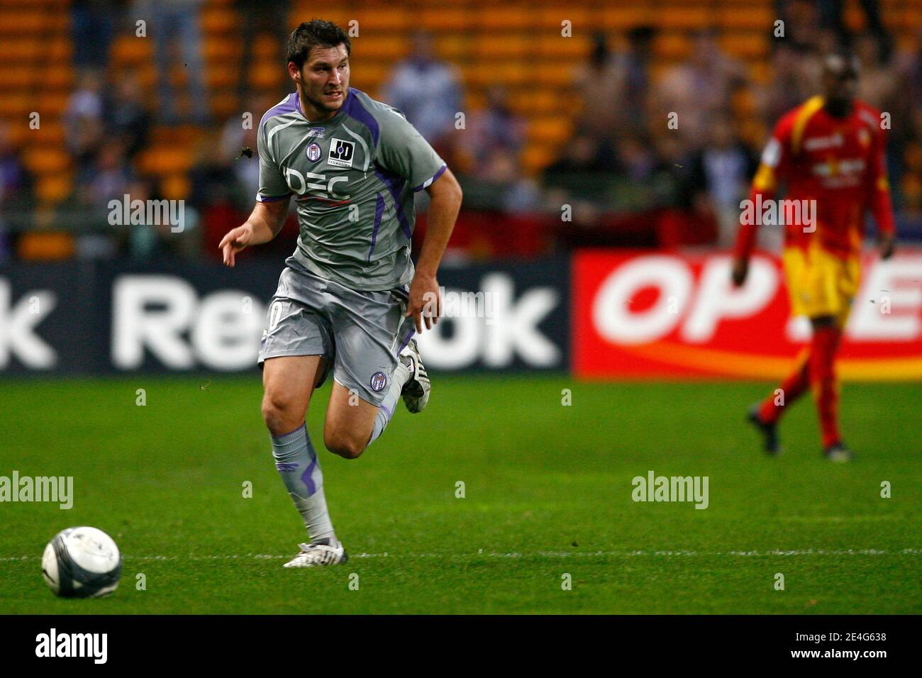 Toulouse's Andre-Pierre Gignac during the French First League Soccer match,  Racing Club de Lens (RCL) vs Toulouse Football Club (TFC) at Felix Bollaert  Stadium in Lens, France, on october 25, 2009. Toulouse