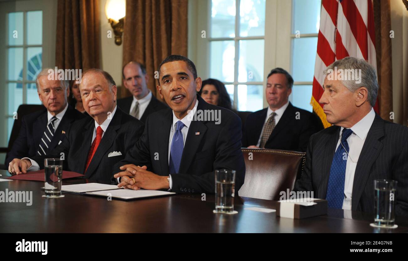 US President Barack Obama along with Vice President Joe Biden (L) names ...