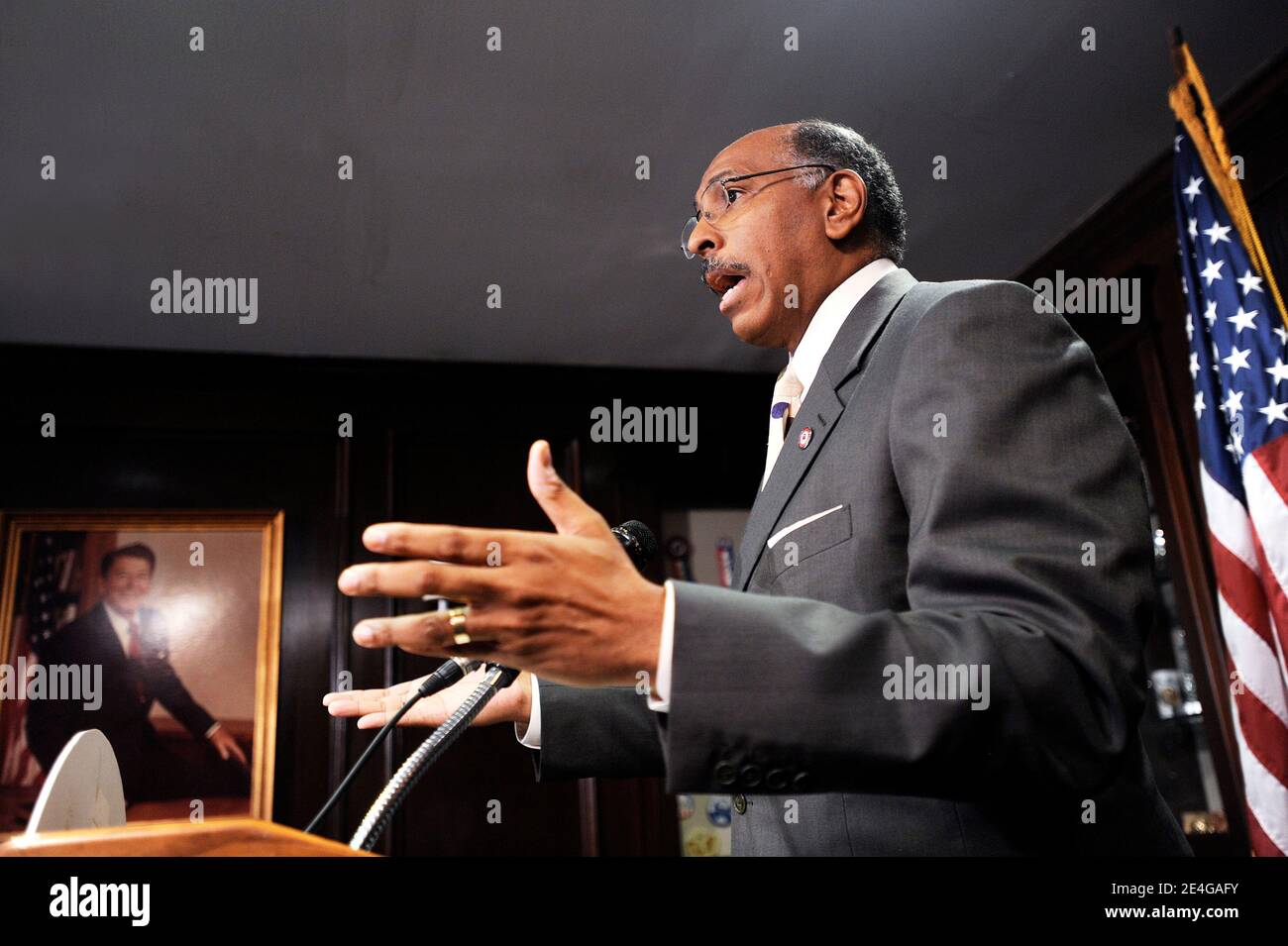 Republican National Committee (RNC) chairman Michael Steele speaks at a ...