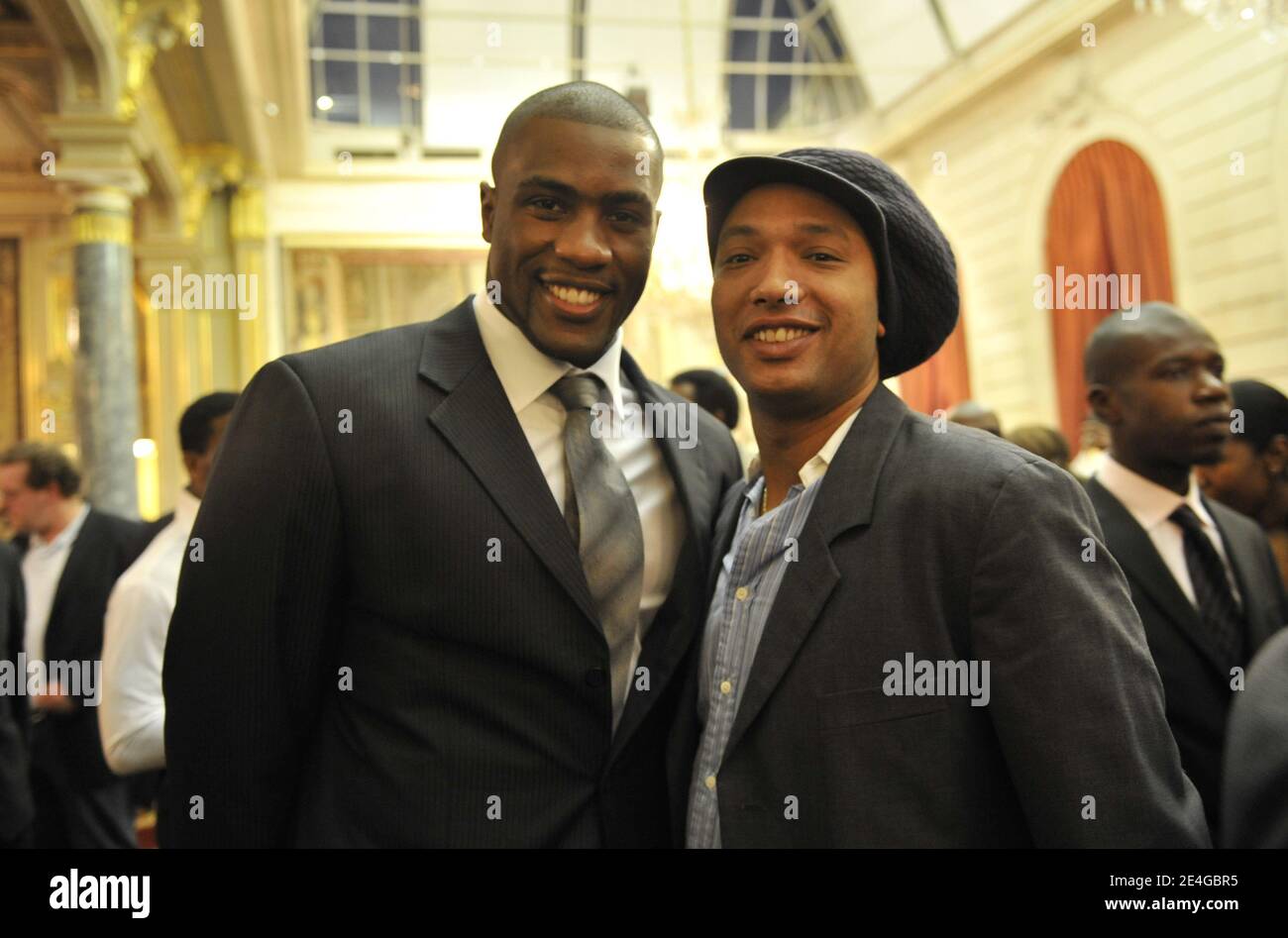 Teddy Riner adn Doc Gyneco pose during the first Overseas Departments ...