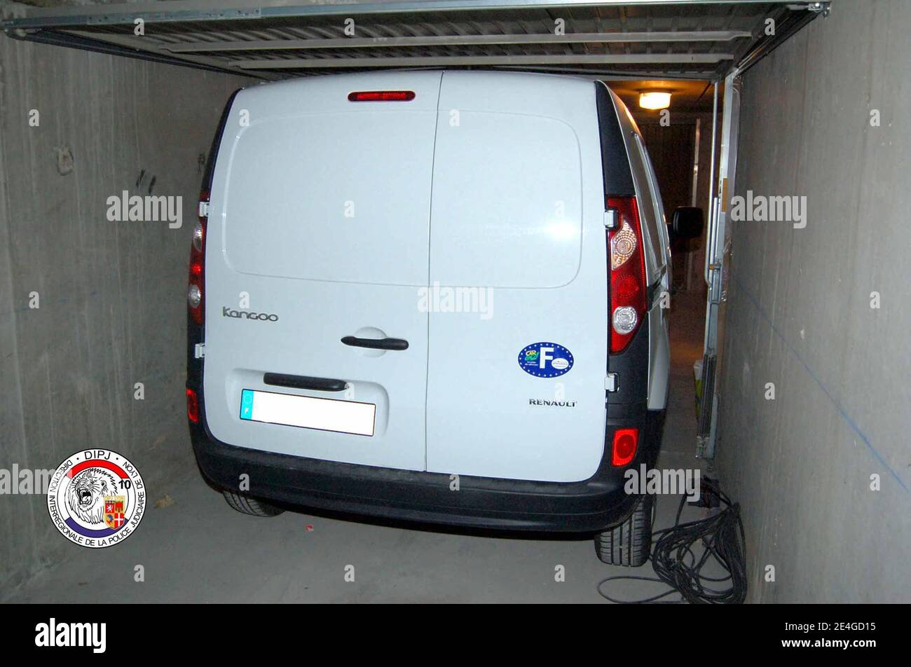 The small van rented by Toni Musulin, found in a garage with 9 million euro  in Lyon, France, on November 09, 2009. The conveyor hijacked 11,6 million  Euro. A Europe-wide hunt is