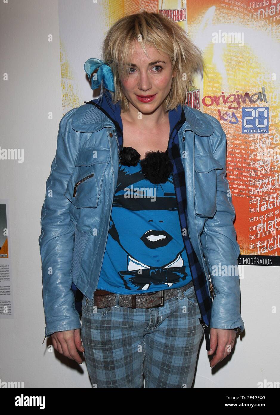 French Actress Julie Depardieu poses at the Varnishing Desperados party