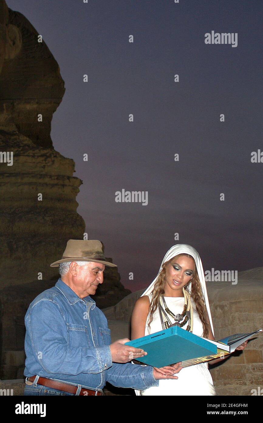 US singer Beyonce Knowles seen during a tour of the Great Pyramids and ...