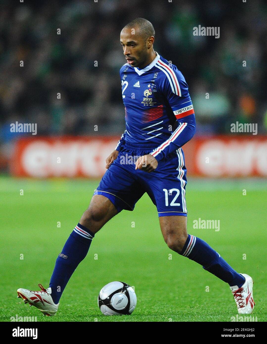 France's Thierry Henry during the World Cup 2010 Qualifying Play off soccer match, Ireland vs France at Croke Park stadium in Dublin, Ireland on November 14, 2009. France won 1-0. Photo by Steeve McMay/ABACAPRESS.COM Stock Photo