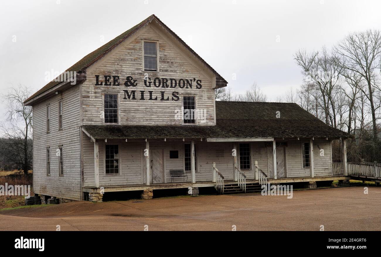 Lee & Gordon's Mills is one of the oldest gristmills in Georgia and is on the National Register of Historical places. Stock Photo