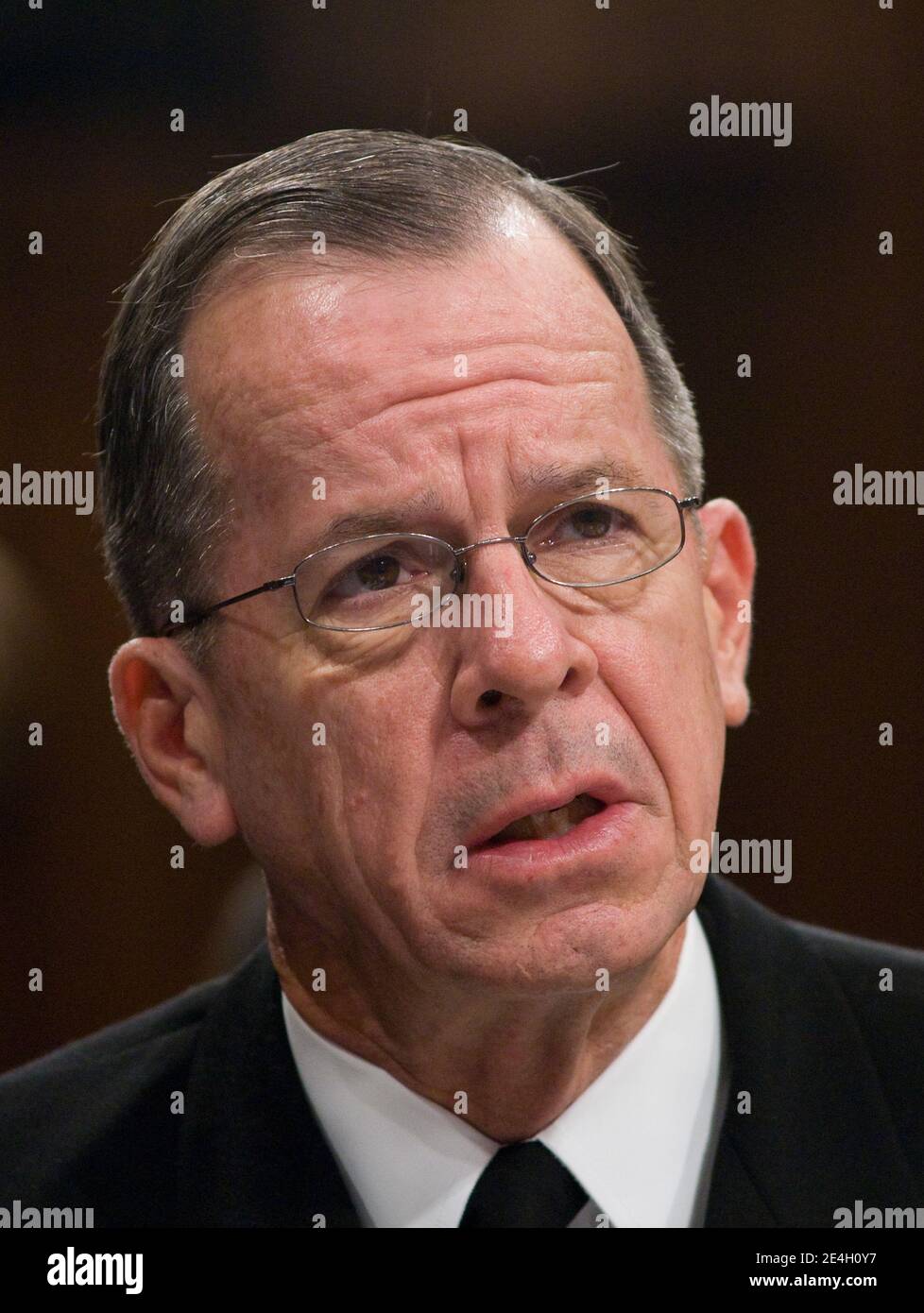 Admiral Mike Mullen, Chairman of Joint Chief of Staff, testifies during a hearing on the situation in Afghanistan, on Capitol Hill in Washington DC, USA on December 3, 2009. Photo by Kris Connor/ABACAPRESS.COM Stock Photo