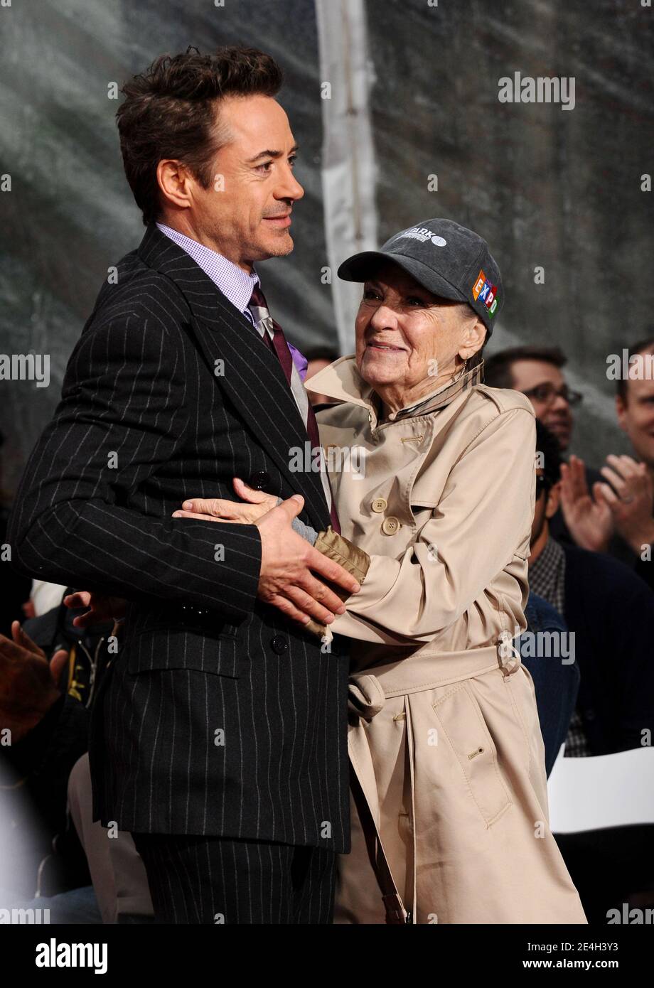 Robert Downey Jr. and his mother Elsie Downey during his hand and