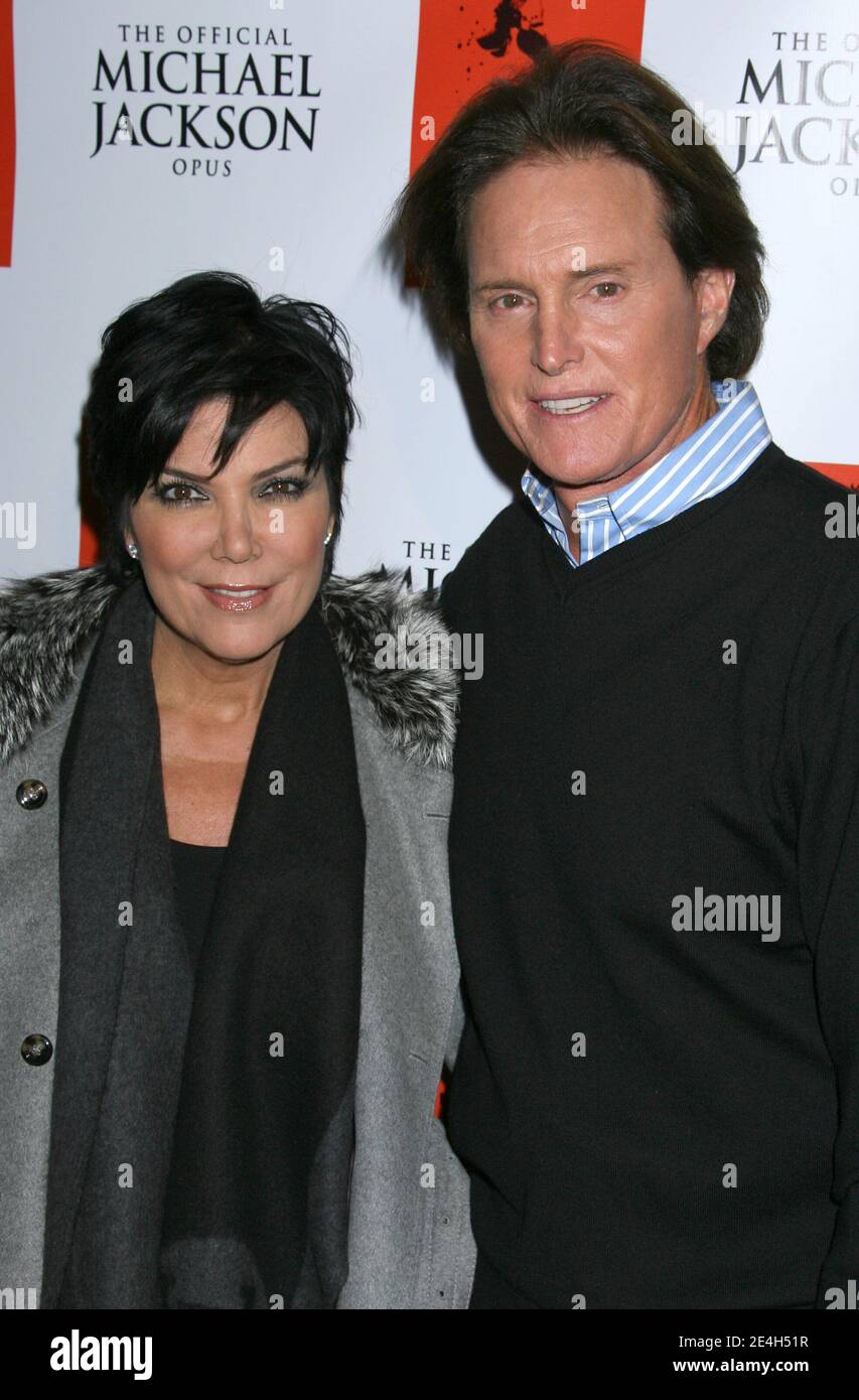 Kris Jenner and Bruce Jenner arriving at The Michael Jackson Opus book