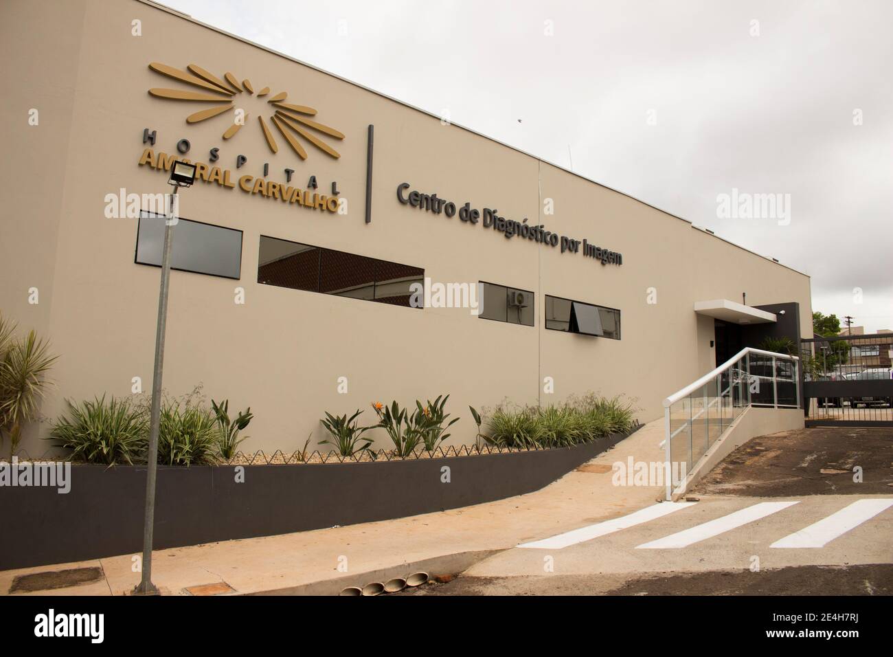 Jau / Sao Paulo / Brazil - 02 21 2020: Facade of Amaral Carvalho Hospital - Imaging diagnostic center. Stock Photo