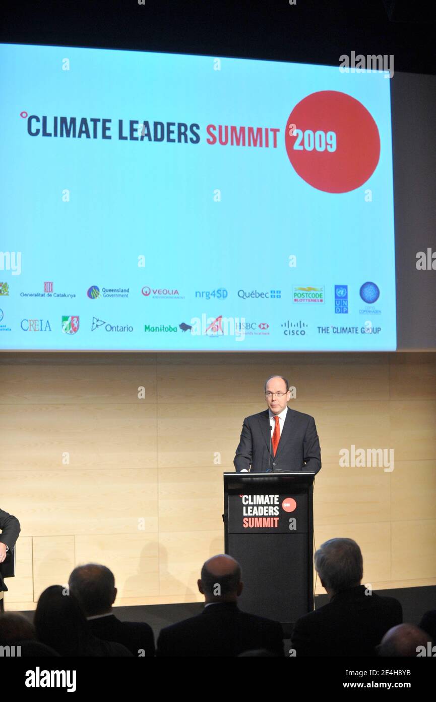 Prince Albert II of Monaco participes at Climate Leaders Summit 2009 in