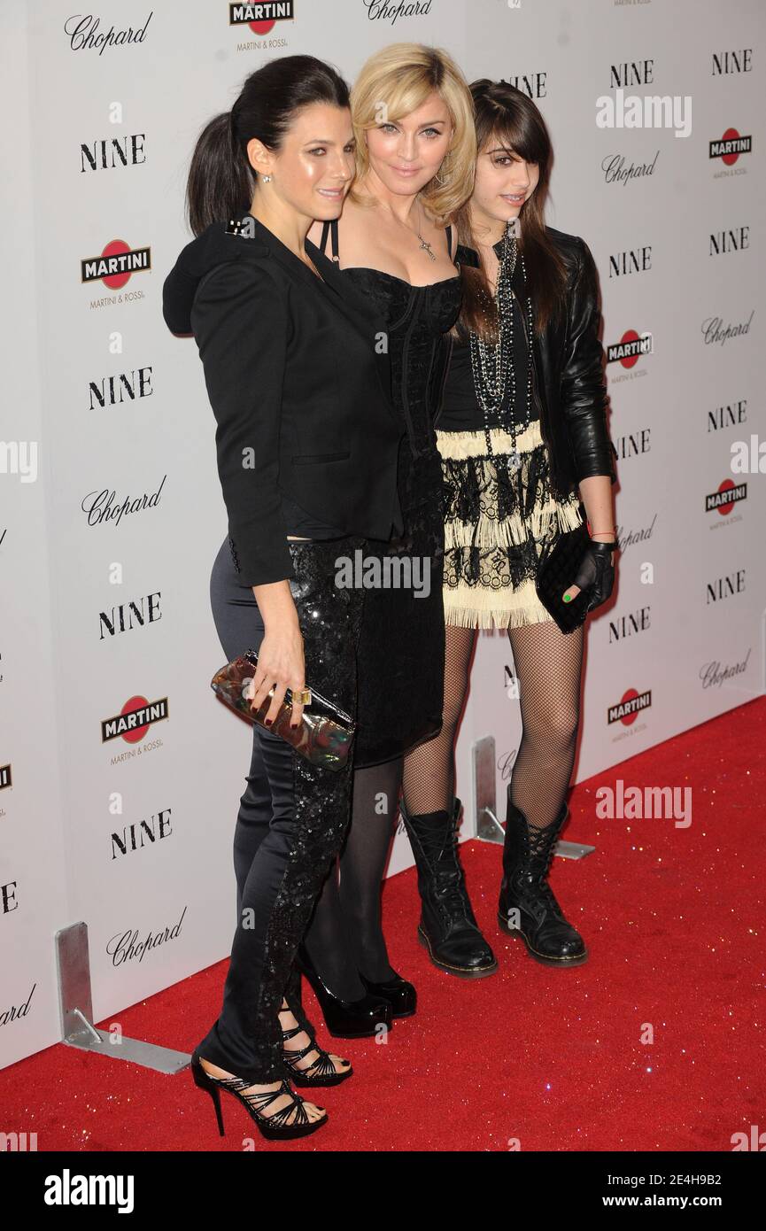 Jessica Seinfeld, singer Madonna and daughter Lourdes Leon arriving for the New York premiere of 'Nine' at the Ziegfeld Theatre in New York City, NY, USA on December 15, 2009. Photo by Mehdi Taamallah/ABACAPRESS.COM Stock Photo