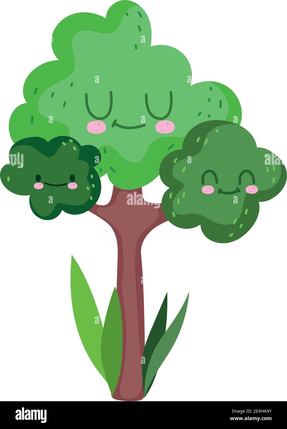 tree cartoon greenery ecological nature foliage vector illustration
