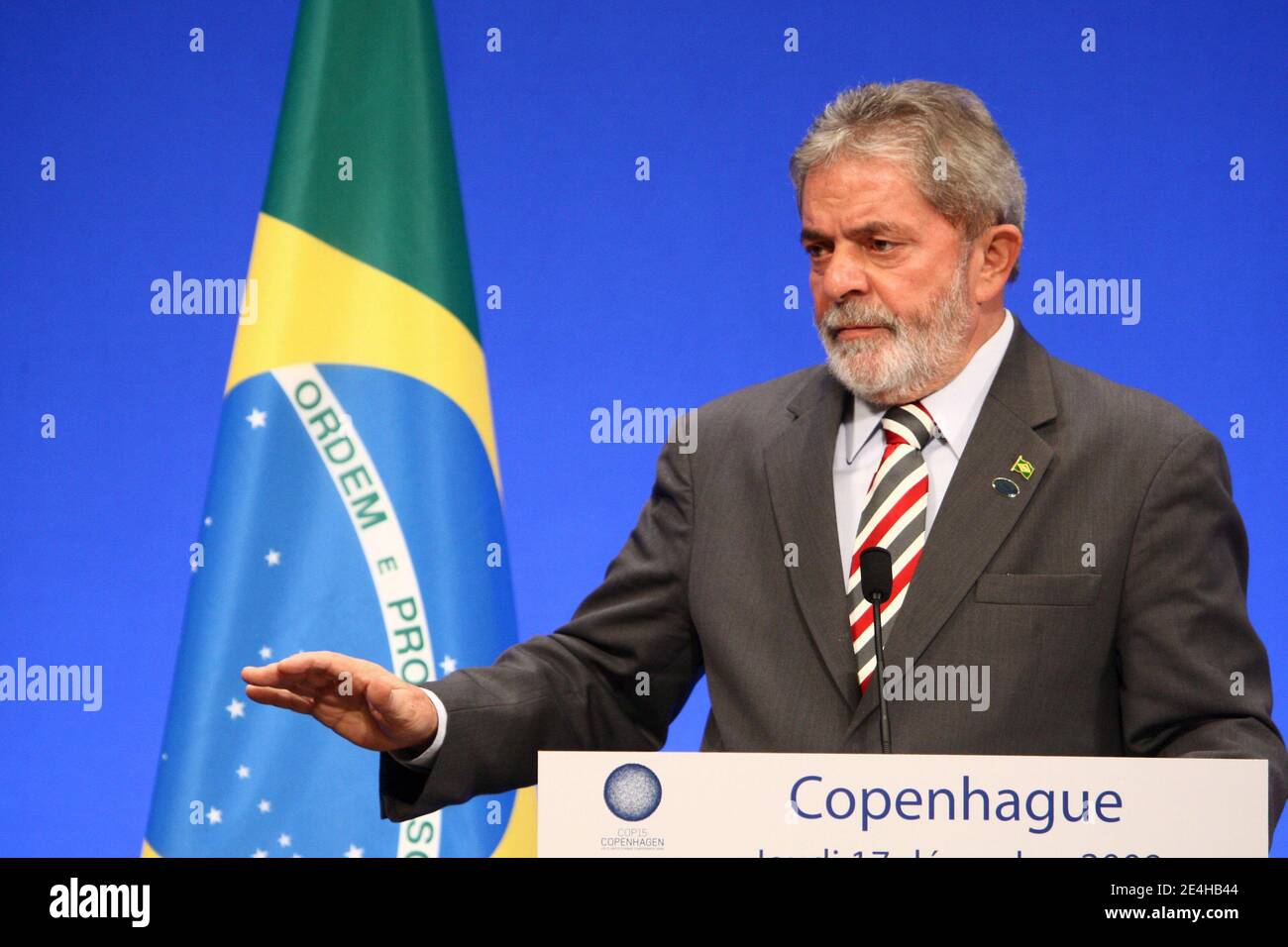 Brazilian President Luiz Inacio Lula Da Silva holds a press conference with French President at the England Hotel in Copenhagen, Denmark on December 17, 2009 during COP15 UN Climate Change Conference. Photo Brazilian President Luiz Inacio Lula Da Silva holds a press conference with French President at the England Hotel in Copenhagen, Denmark on December 17, 2009 during COP15 UN Climate Change Conference. Photo