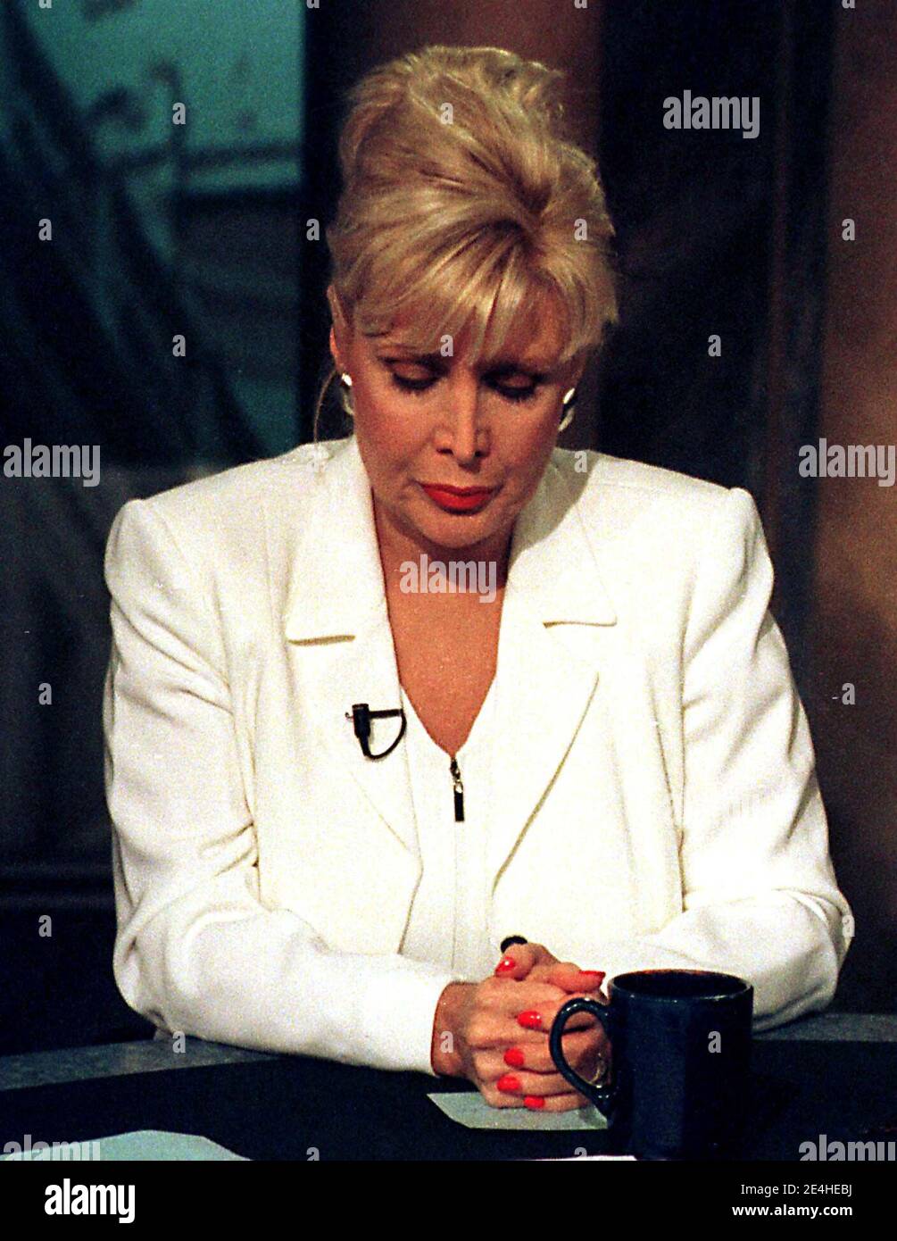 Washington, DC - June 15,1998 -- Gennifer Flowers is interviewed on the CNBC program 'Hardball with Chris Matthews'. (RESTRICTION: NO New York or New Jersey Newspapers or newspapers within a 75 mile radius of New York City) Photo by Ron Sachs/CNP/ABACAPRESS.COM Stock Photo