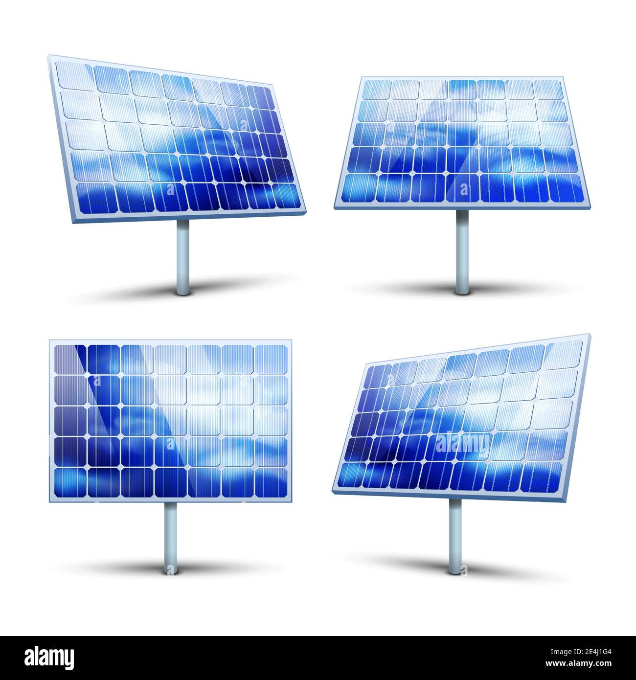 Solar panels vector illustration isolated on white Stock Vector