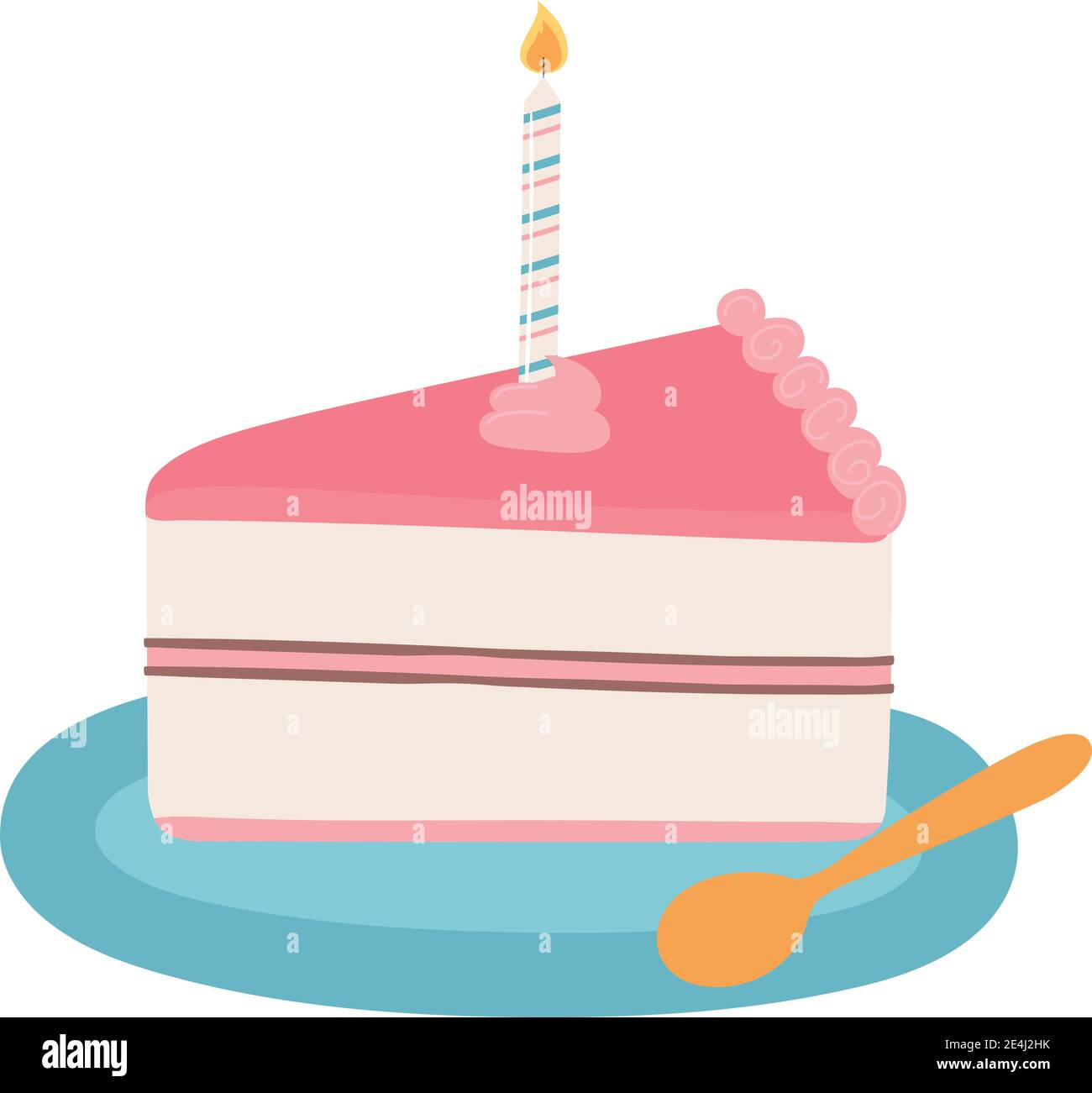 Slice cake on dish icon isolated design Royalty Free Vector
