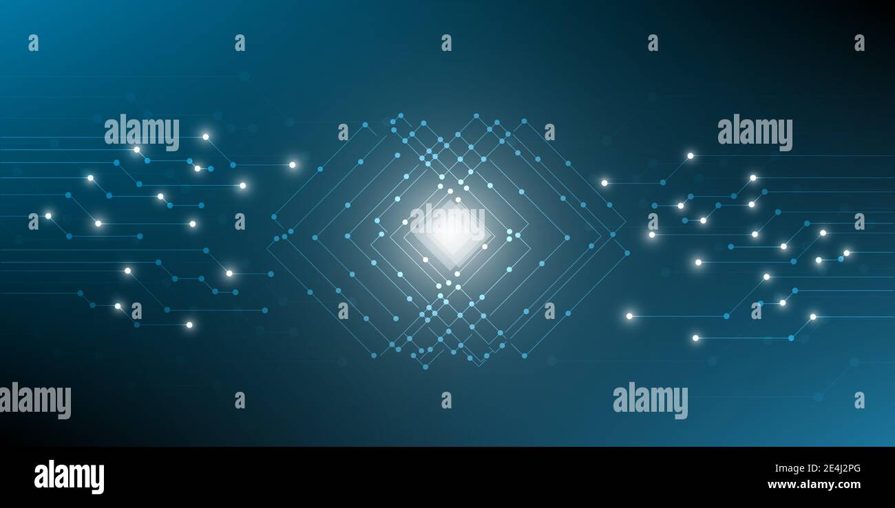 Abstract digital technology with lighting blue background.Vector illustration.Eps10 Stock Vector