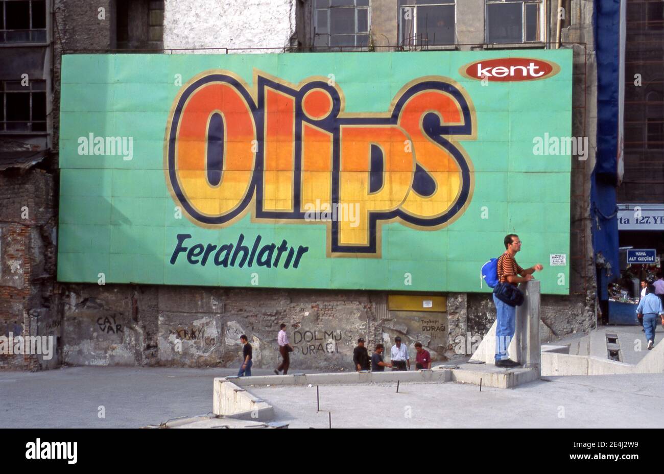 Large billboard advertising candy in Istanbul, Turkey Stock Photo