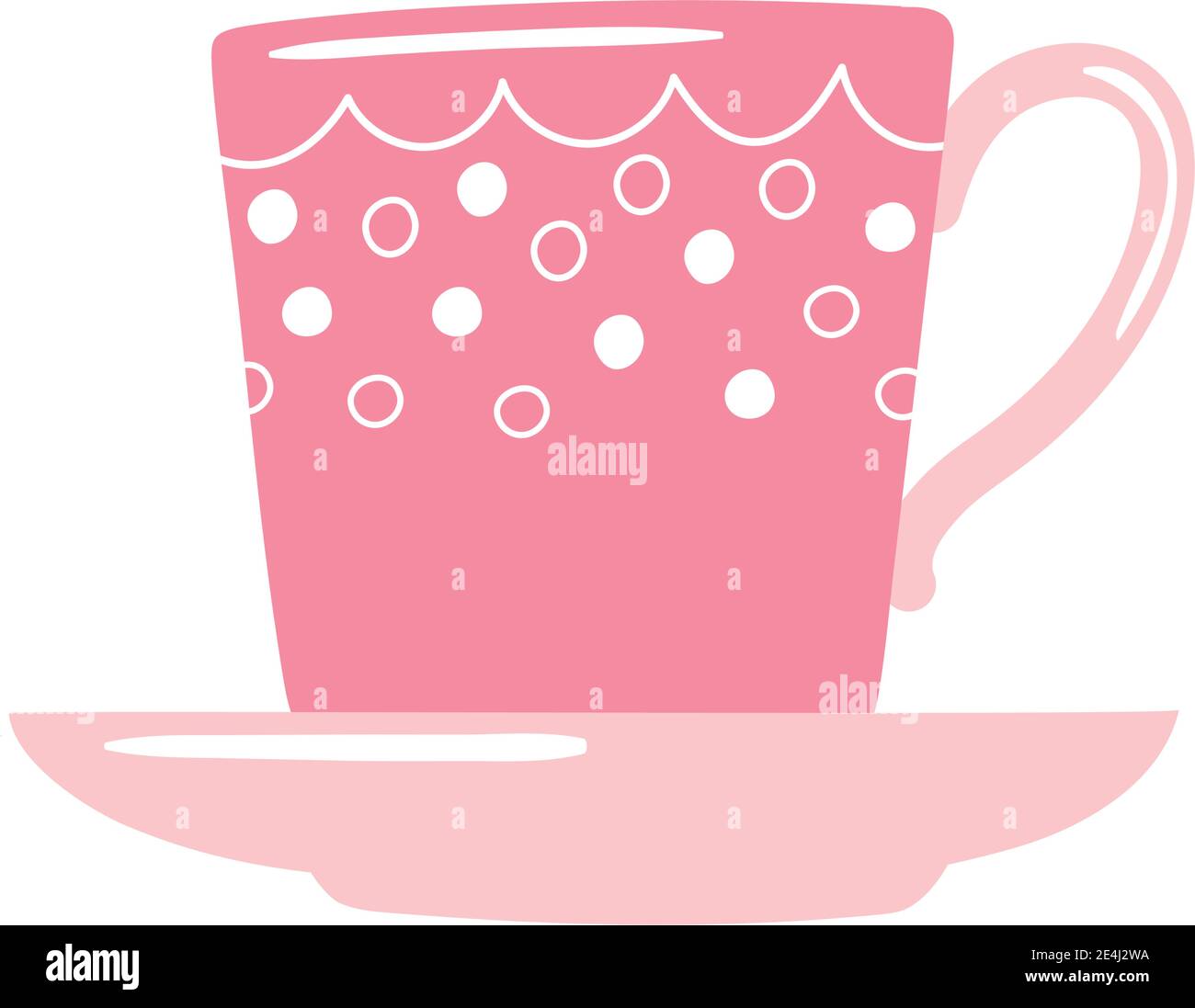 tea and coffee cup decorative design icon over white background vector ...