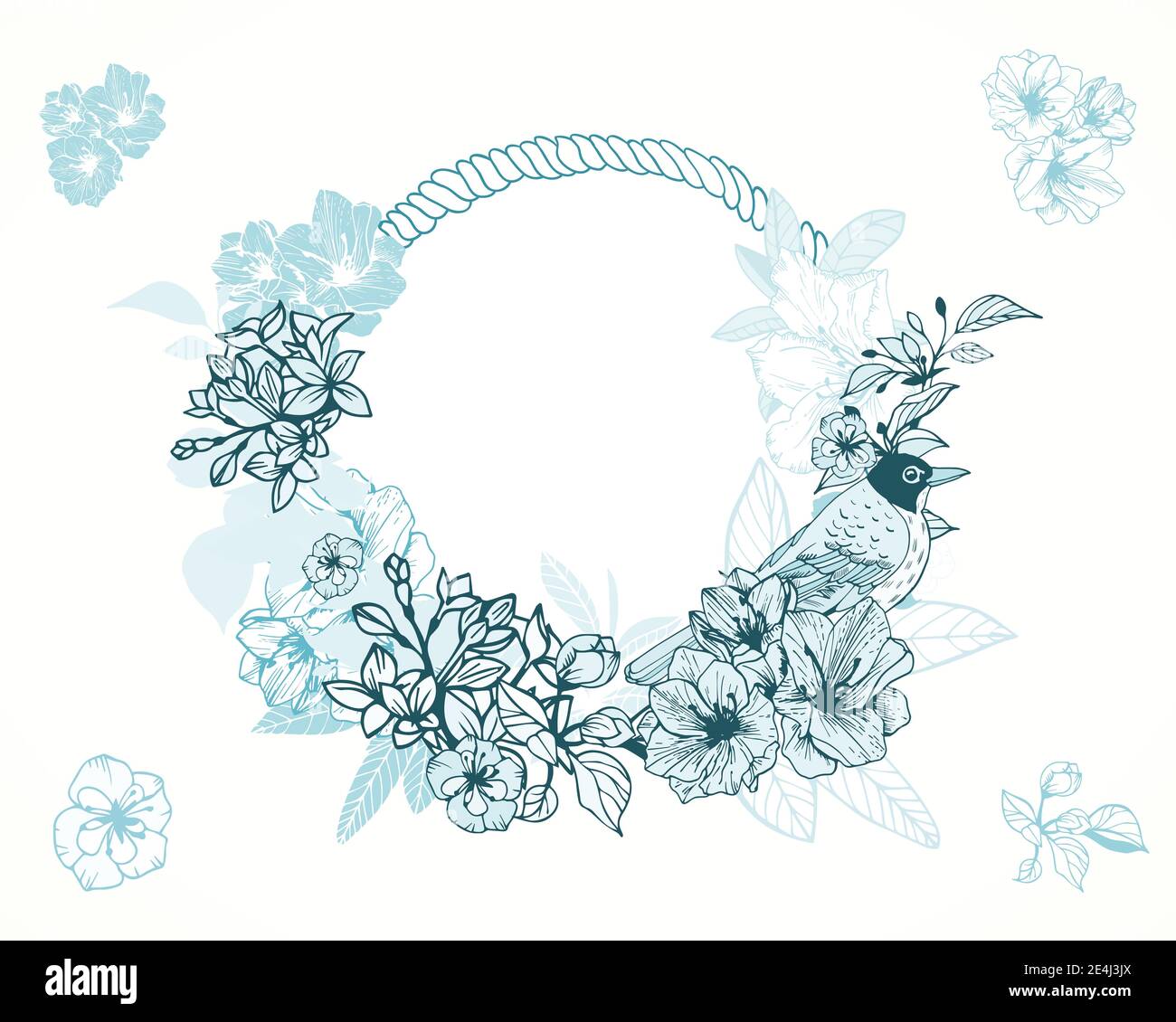 Pastel colors romantic floral frame vector illustration Stock Vector ...