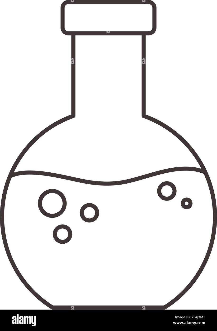 chemistry beaker laboratory science line style vector illustration